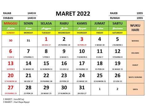 Kalender Bulan Maret 2022 dan Hari Peringatannya - Enkosa.Com ...