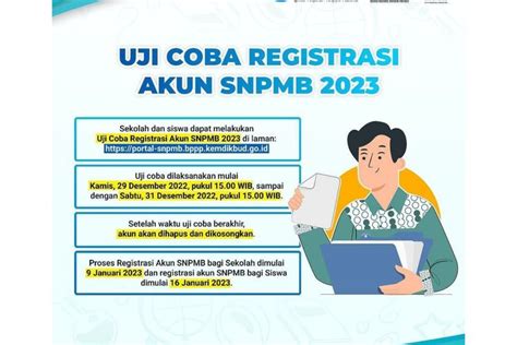 Cara Uji Coba Registrasi Akun SNPMB 2023 bagi Siswa dan Sekolah
