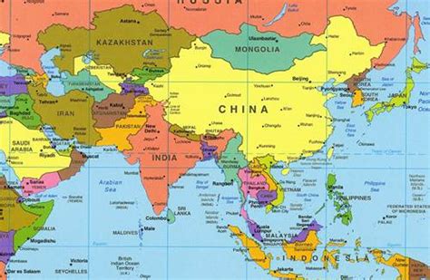 Peta Dunia Benua Asia : 50 Negara di Benua Asia, Nama Ibu Kota dan Mata ...